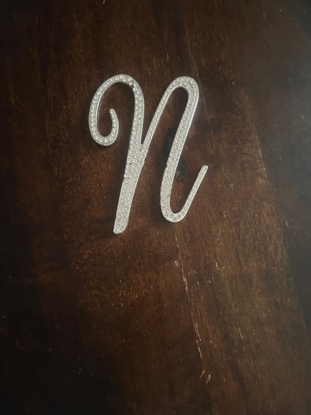 3 for 10 Sparkling Letter N Initial Pendant - Silver Tone
